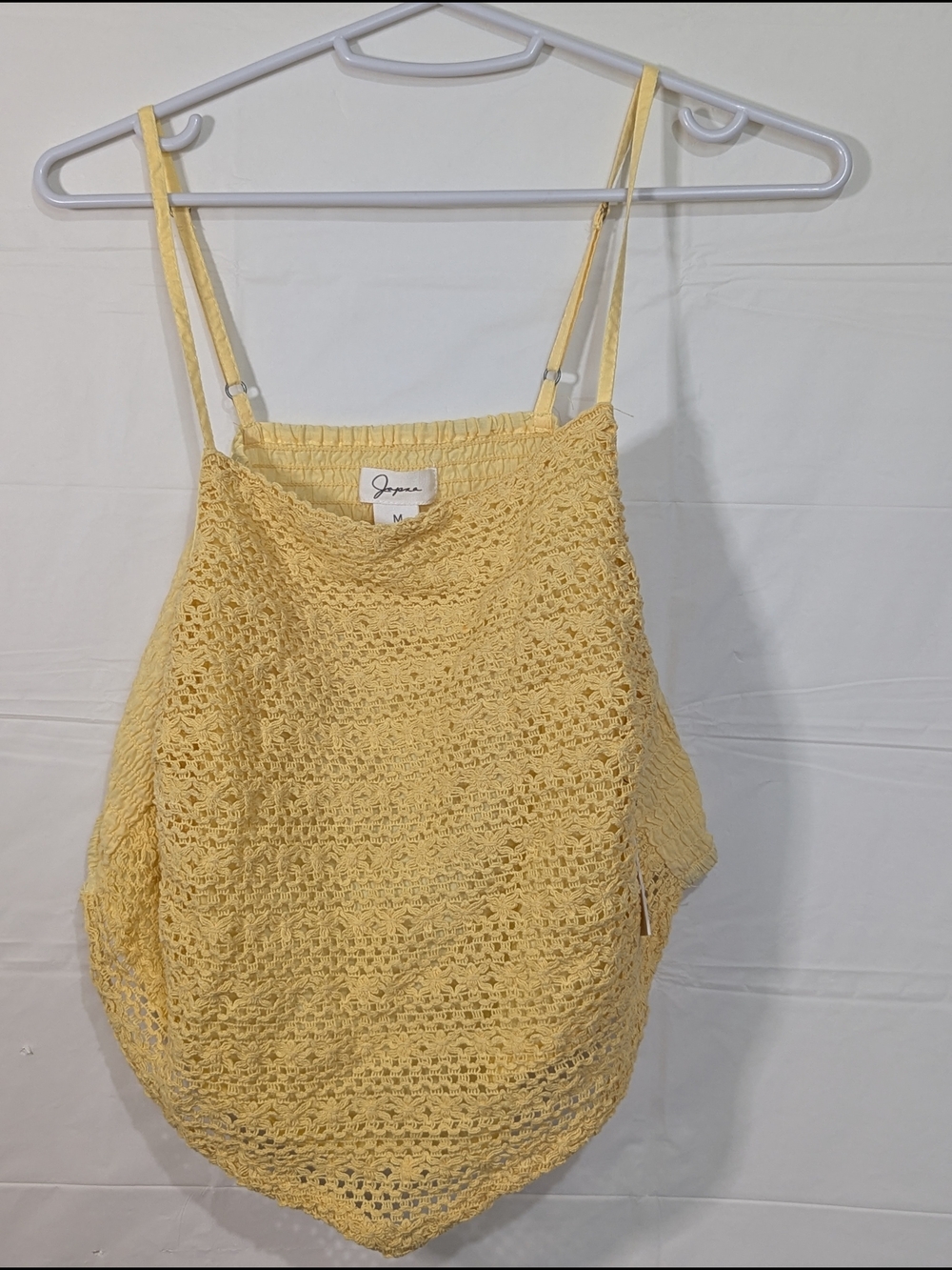 NWT Japna Yellow Crochet Lace Cami Tank Top Size M Boho Fairycore Festival Style